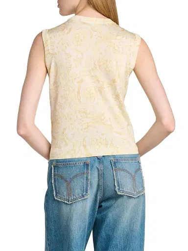 Versace Women's Barocco Knitted Silk Top | Thumbnail 5 Versace Women's Barocco Knitted Silk Top | Thumbnail 5