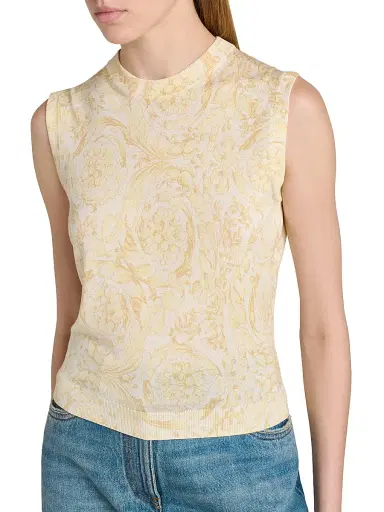 Versace Women's Barocco Knitted Silk Top | Thumbnail 6 Versace Women's Barocco Knitted Silk Top | Thumbnail 6