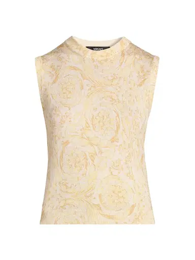 Versace Women's Barocco Knitted Silk Top | Thumbnail 1 Versace Women's Barocco Knitted Silk Top | Thumbnail 1