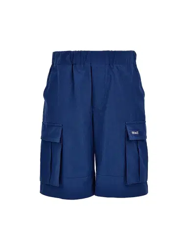Versace Little Boy's & Boy's Logo Cotton Cargo Shorts - Blue | Thumbnail 1 Versace Little Boy's & Boy's Logo Cotton Cargo Shorts - Blue | Thumbnail 1