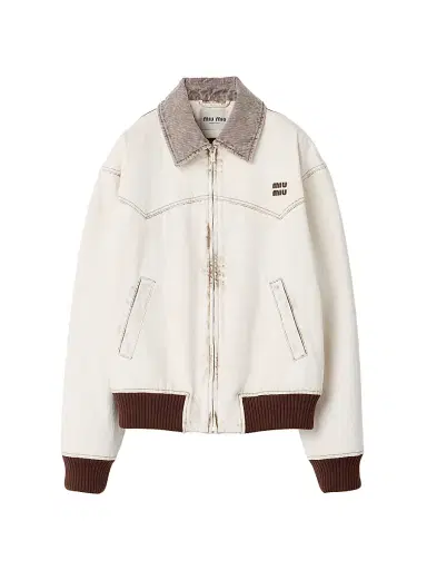 Miu Miu Women's Denim Blouson Jacket | Thumbnail 1 Miu Miu Women's Denim Blouson Jacket | Thumbnail 1