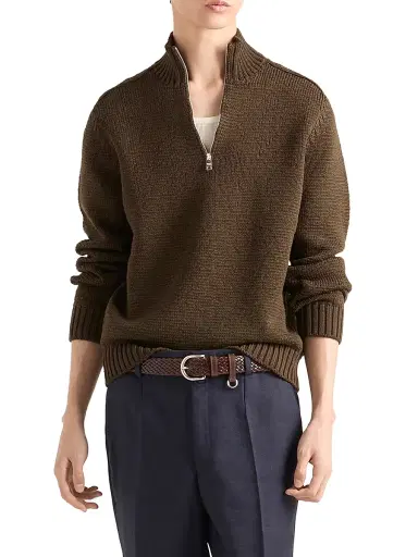Prada Men's Wool Turtleneck Sweater - Green | Thumbnail 2 Prada Men's Wool Turtleneck Sweater - Green | Thumbnail 2