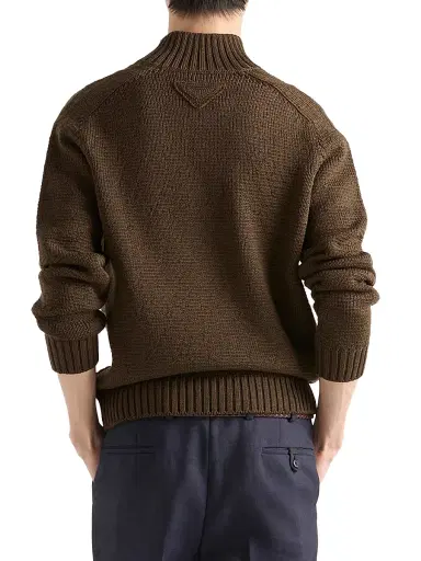 Prada Men's Wool Turtleneck Sweater - Green | Thumbnail 4 Prada Men's Wool Turtleneck Sweater - Green | Thumbnail 4