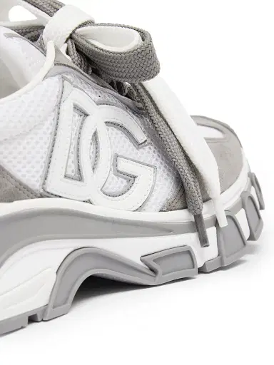 Dolce & Gabbana Men's Logo Two-Tone Nylon & Suede Low-Top Sneakers - Bianco Grigio - Size 13 | Thumbnail 6 Dolce & Gabbana Men's Logo Two-Tone Nylon & Suede Low-Top Sneakers - Bianco Grigio - Size 13 | Thumbnail 6