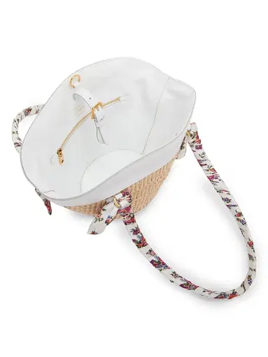 Dolce & Gabbana Women's Floral & Contrast-Trimmed Woven Raffia Shoulder Bag | Thumbnail 3 Dolce & Gabbana Women's Floral & Contrast-Trimmed Woven Raffia Shoulder Bag | Thumbnail 3