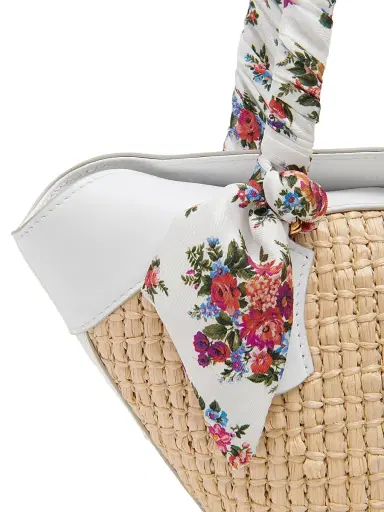 Dolce & Gabbana Women's Floral & Contrast-Trimmed Woven Raffia Shoulder Bag | Thumbnail 5 Dolce & Gabbana Women's Floral & Contrast-Trimmed Woven Raffia Shoulder Bag | Thumbnail 5