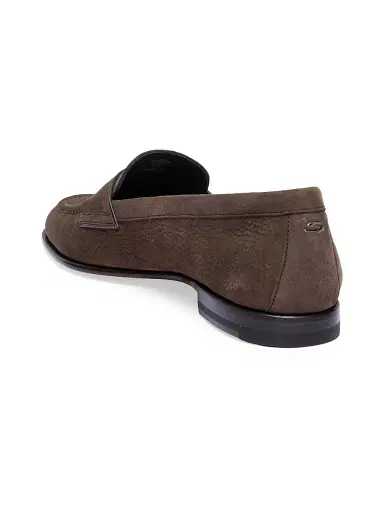 Santoni Women's Suede Penny Loafers - Brown | Thumbnail 7 Santoni Women's Suede Penny Loafers - Brown | Thumbnail 7