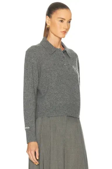 Sporty & Rich Heritage Yankees Serif Cashmere Polo Sweater | Thumbnail 2 Sporty & Rich Heritage Yankees Serif Cashmere Polo Sweater | Thumbnail 2