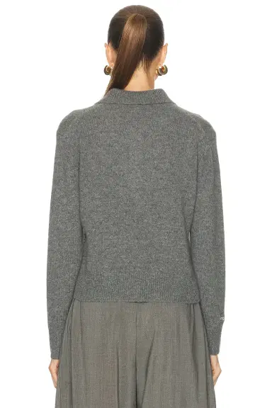 Sporty & Rich Heritage Yankees Serif Cashmere Polo Sweater | Thumbnail 4 Sporty & Rich Heritage Yankees Serif Cashmere Polo Sweater | Thumbnail 4