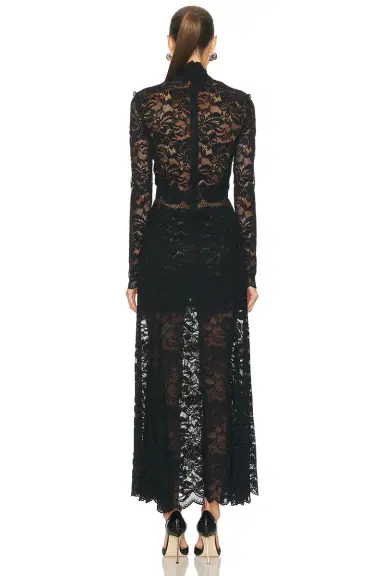 Rabanne Long Sleeve Lace Maxi Dress | Thumbnail 3 Rabanne Long Sleeve Lace Maxi Dress | Thumbnail 3