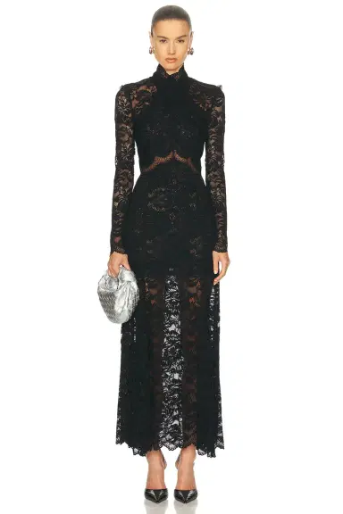 Rabanne Long Sleeve Lace Maxi Dress | Thumbnail 1 Rabanne Long Sleeve Lace Maxi Dress | Thumbnail 1