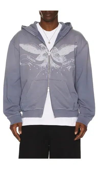 ALLSAINTS Aeterna Zip Through Sweater | Thumbnail 1 ALLSAINTS Aeterna Zip Through Sweater | Thumbnail 1