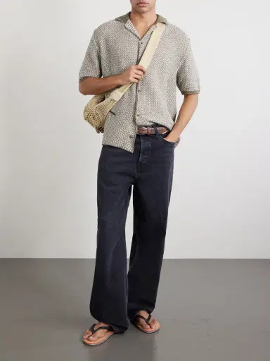 Inis Meáin Tonnta Camp-Collar Linen, Cotton and Cashmere-Blend Shirt - Men | Thumbnail 2 Inis Meáin Tonnta Camp-Collar Linen, Cotton and Cashmere-Blend Shirt - Men | Thumbnail 2