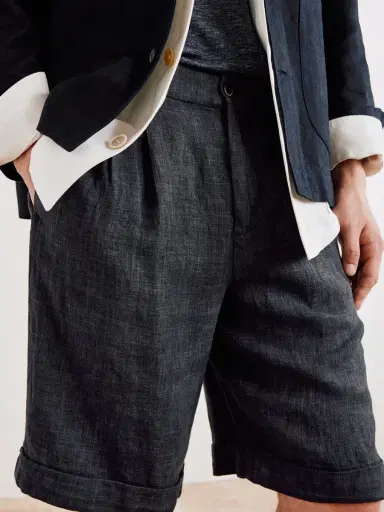 Barena Scandola Simodo Straight-Leg Pleated Linen-Blend Gabardine Shorts - Men | Thumbnail 5 Barena Scandola Simodo Straight-Leg Pleated Linen-Blend Gabardine Shorts - Men | Thumbnail 5