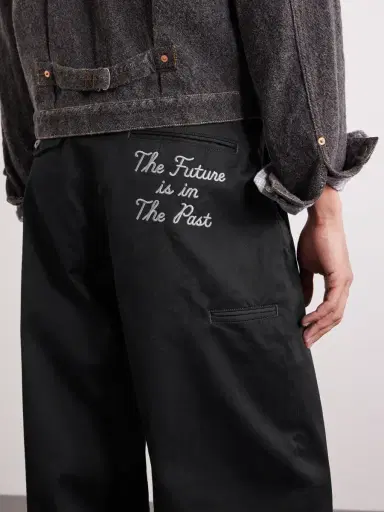Human Made Wide-Leg Logo-Embroidered Pleated Cotton-Twill Chinos - Men | Thumbnail 5 Human Made Wide-Leg Logo-Embroidered Pleated Cotton-Twill Chinos - Men | Thumbnail 5