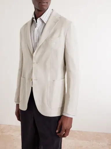 ELEVENTY Stretch Linen, Wool and Silk-Blend Suit Jacket - Men | Thumbnail 3 ELEVENTY Stretch Linen, Wool and Silk-Blend Suit Jacket - Men | Thumbnail 3