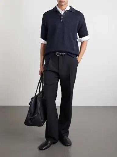 Inis Meáin Knitted Linen Polo Shirt - Men | Thumbnail 2 Inis Meáin Knitted Linen Polo Shirt - Men | Thumbnail 2