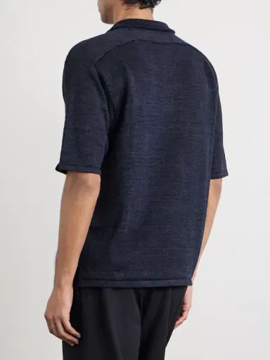 Inis Meáin Knitted Linen Polo Shirt - Men | Thumbnail 4 Inis Meáin Knitted Linen Polo Shirt - Men | Thumbnail 4