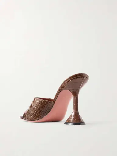 Amina Muaddi Lupita Croc-effect Leather Mules | Thumbnail 3 Amina Muaddi Lupita Croc-effect Leather Mules | Thumbnail 3