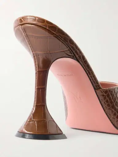 Amina Muaddi Lupita Croc-effect Leather Mules | Thumbnail 5 Amina Muaddi Lupita Croc-effect Leather Mules | Thumbnail 5