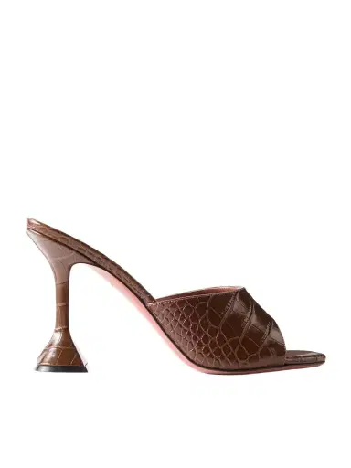 Amina Muaddi Lupita Croc-effect Leather Mules | Thumbnail 1 Amina Muaddi Lupita Croc-effect Leather Mules | Thumbnail 1