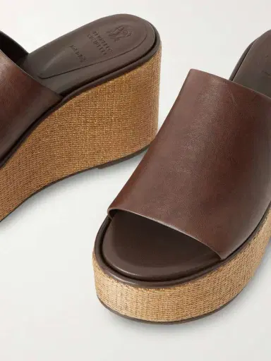Brunello Cucinelli 80 Leather Platform Sandals | Thumbnail 5 Brunello Cucinelli 80 Leather Platform Sandals | Thumbnail 5