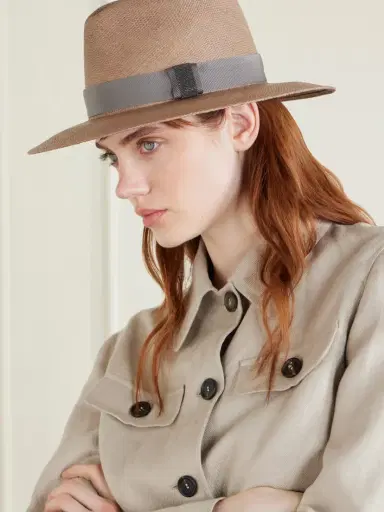 Brunello Cucinelli Embellished Grosgrain-trimmed Straw Hat | Thumbnail 2 Brunello Cucinelli Embellished Grosgrain-trimmed Straw Hat | Thumbnail 2