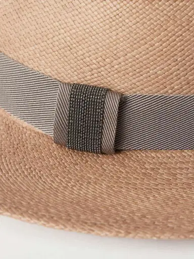 Brunello Cucinelli Embellished Grosgrain-trimmed Straw Hat | Thumbnail 4 Brunello Cucinelli Embellished Grosgrain-trimmed Straw Hat | Thumbnail 4