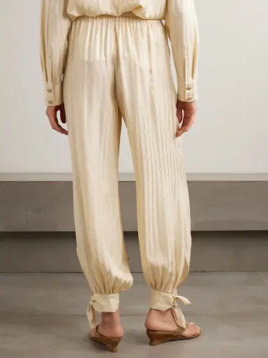 Zimmermann Luna Belted Tie-detailed Silk-jacquard Balloon Pants | Thumbnail 3 Zimmermann Luna Belted Tie-detailed Silk-jacquard Balloon Pants | Thumbnail 3