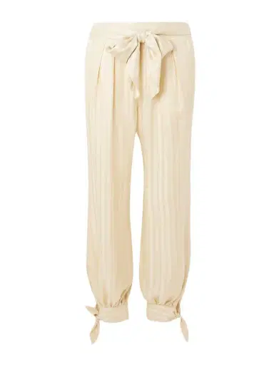 Zimmermann Luna Belted Tie-detailed Silk-jacquard Balloon Pants | Thumbnail 1 Zimmermann Luna Belted Tie-detailed Silk-jacquard Balloon Pants | Thumbnail 1