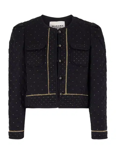 Marant Étoile Vania Cropped Embroidered Quilted Cotton Jacket | Thumbnail 1 Marant Étoile Vania Cropped Embroidered Quilted Cotton Jacket | Thumbnail 1