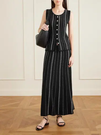 Proenza Schouler White Label Morena Striped Jacquard-knit Maxi Skirt | Thumbnail 2 Proenza Schouler White Label Morena Striped Jacquard-knit Maxi Skirt | Thumbnail 2