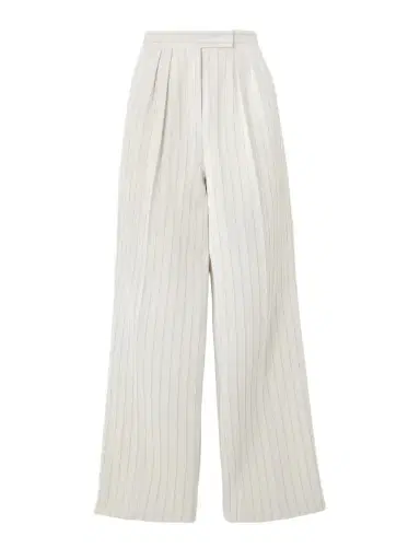 Max Mara Pinstriped Cotton-piqué Wide-leg Pants | Thumbnail 1 Max Mara Pinstriped Cotton-piqué Wide-leg Pants | Thumbnail 1