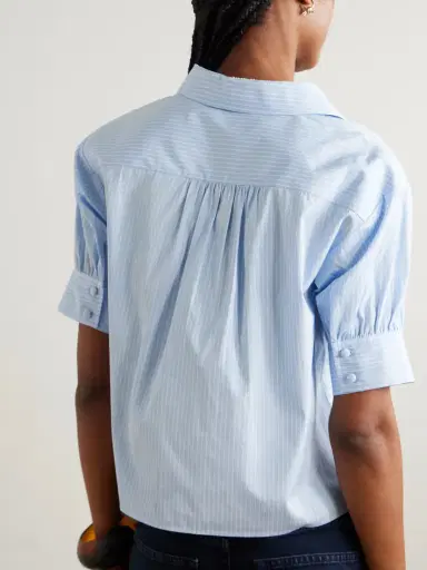 Frame The Striped Popover Cotton-poplin Blouse | Thumbnail 3 Frame The Striped Popover Cotton-poplin Blouse | Thumbnail 3