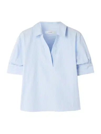 Frame The Striped Popover Cotton-poplin Blouse | Thumbnail 1 Frame The Striped Popover Cotton-poplin Blouse | Thumbnail 1
