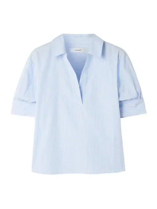The Striped Popover Cotton-poplin Blouse The Striped Popover Cotton-poplin Blouse