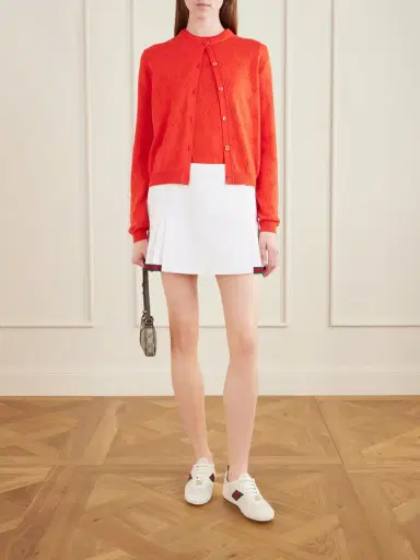 Gucci Webbing-trimmed Pleated Cotton-poplin Mini Skirt | Thumbnail 2 Gucci Webbing-trimmed Pleated Cotton-poplin Mini Skirt | Thumbnail 2