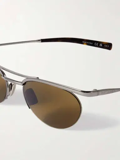 Saint Laurent Eyewear Oval-frame Silver-tone Sunglasses | Thumbnail 4 Saint Laurent Eyewear Oval-frame Silver-tone Sunglasses | Thumbnail 4