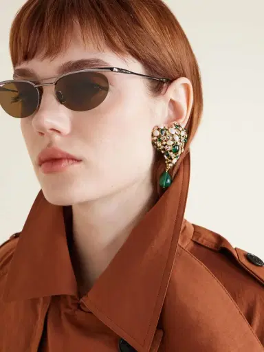 Saint Laurent Eyewear Oval-frame Silver-tone Sunglasses | Thumbnail 5 Saint Laurent Eyewear Oval-frame Silver-tone Sunglasses | Thumbnail 5