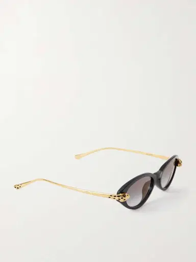 Cartier Eyewear Panthère De Cartier Oval-frame Acetate And Gold-tone Sunglasses | Thumbnail 3 Cartier Eyewear Panthère De Cartier Oval-frame Acetate And Gold-tone Sunglasses | Thumbnail 3