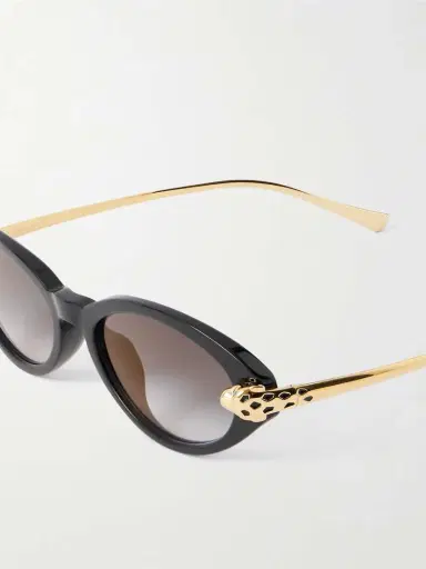 Cartier Eyewear Panthère De Cartier Oval-frame Acetate And Gold-tone Sunglasses | Thumbnail 5 Cartier Eyewear Panthère De Cartier Oval-frame Acetate And Gold-tone Sunglasses | Thumbnail 5