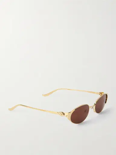 Cartier Eyewear Panthère De Cartier Oval-frame Gold-tone Sunglasses | Thumbnail 3 Cartier Eyewear Panthère De Cartier Oval-frame Gold-tone Sunglasses | Thumbnail 3