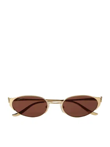 Cartier Eyewear Panthère De Cartier Oval-frame Gold-tone Sunglasses | Thumbnail 1 Cartier Eyewear Panthère De Cartier Oval-frame Gold-tone Sunglasses | Thumbnail 1