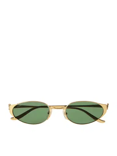 Cartier Eyewear Panthère De Cartier Oval-frame Gold-tone Sunglasses | Thumbnail 1 Cartier Eyewear Panthère De Cartier Oval-frame Gold-tone Sunglasses | Thumbnail 1