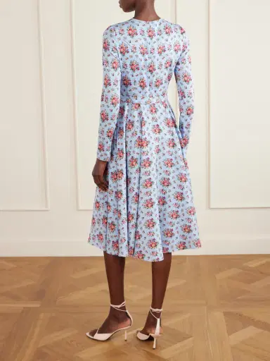 Dolce & Gabbana Belted Gathered Floral-print Silk-blend Midi Dress | Thumbnail 3 Dolce & Gabbana Belted Gathered Floral-print Silk-blend Midi Dress | Thumbnail 3