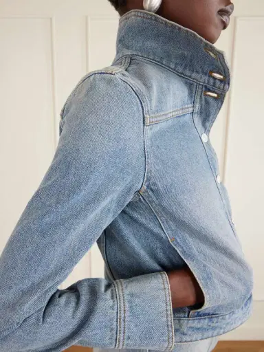 Courrèges Reedition Cropped Embroidered Denim Jacket | Thumbnail 5 Courrèges Reedition Cropped Embroidered Denim Jacket | Thumbnail 5