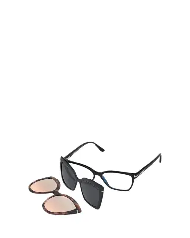 TOM FORD Square Blue-Block Optical Frames w/ Two Magnetic Sunglasses Clips | Thumbnail 1 TOM FORD Square Blue-Block Optical Frames w/ Two Magnetic Sunglasses Clips | Thumbnail 1