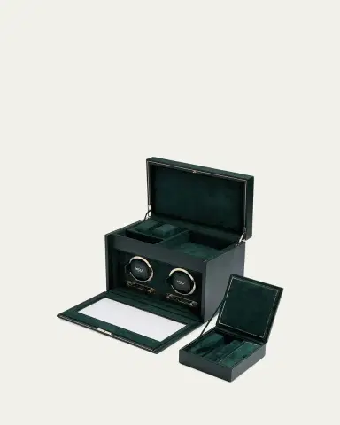 Wolf British Racing Double Watch Winder with Storage | Thumbnail 3 Wolf British Racing Double Watch Winder with Storage | Thumbnail 3