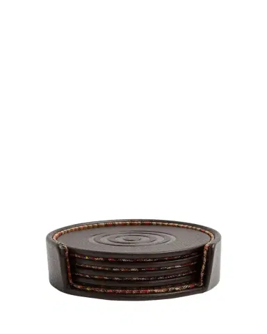 WOLF X WM Brown 4-Piece Coaster Set | Thumbnail 1 WOLF X WM Brown 4-Piece Coaster Set | Thumbnail 1