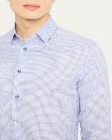 Giorgio Armani Men's Micro-Plaid Cotton Dress Shirt | Thumbnail 5 Giorgio Armani Men's Micro-Plaid Cotton Dress Shirt | Thumbnail 5